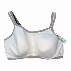 NWT Natori 40C Yogi Yoga Sports Bra 731050 White Gray wired
